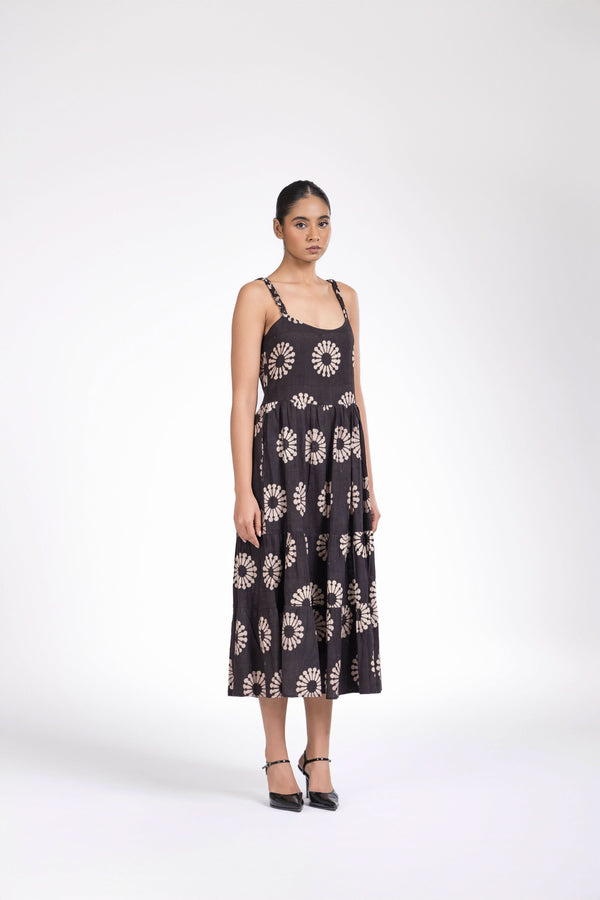 BLACK BRAIDED MAXI DRESS