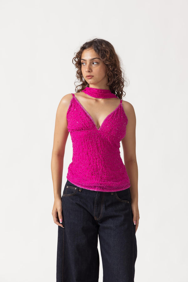 Pink Sequin Top