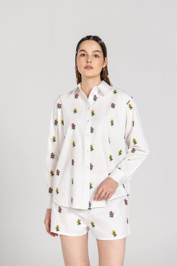 FLOWER EMBROIDERED CO-ORD SET