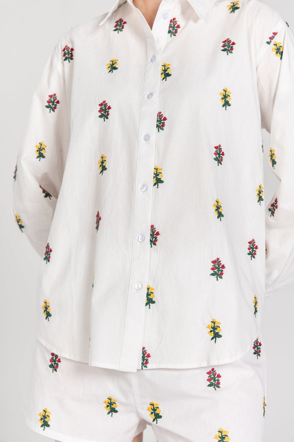 FLOWER EMBROIDERED SHIRT