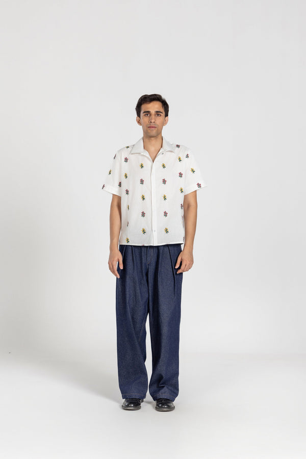 FLOWER HALF SLEEVE SHIRT