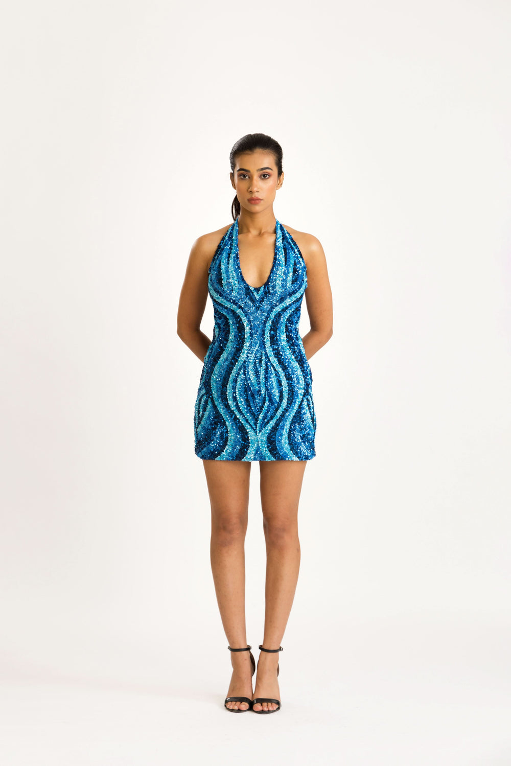 Swirl Mini Dress, XS / Blue | Blue Mini Dress For Women by Past Modern Swirl Mini Dress, XS / Blue | Blue Mini Dress For Women by Past Modern